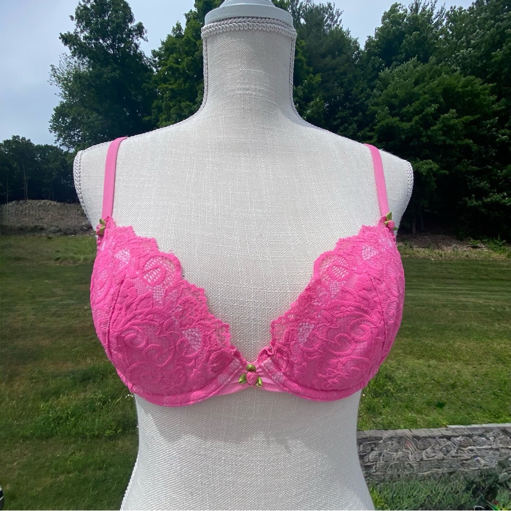 Betsey Johnson Lace Underwire Bra, 34B, Pink